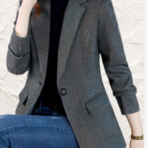 Formal Elegant Notched Collar Button Front Blazer for Women - Perfect for Office and Work
