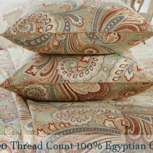 3pcs 600 Thread Count 100% Egyptian Cotton Duvet Cover Set (1*Duvet Cover + 2*Pillowcase, Without Core), Luxury Vintage Classic Boho Paisley Bedding Set, Soft Breathable And Skin-friendly Bed Sheets, For Bedroom, Guest Room