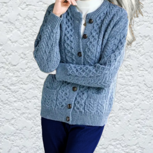 Solid Button Knit Cardigan Casual Crew Neck Long Sleeve