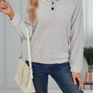 Long Sleeve Teddy Hoodie, Casual Hooded Sweatshirt For Winter & Fall, Women's Clothing