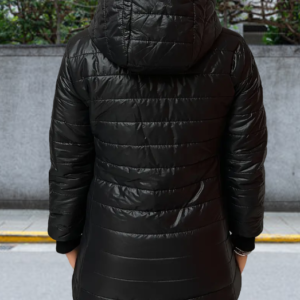 Fleece Lined Zip Up Coat, Casual Long Sleeve Cotton-padded Coat, Women's Clothing